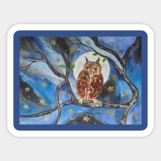 Owl in the Moonlight Sticker